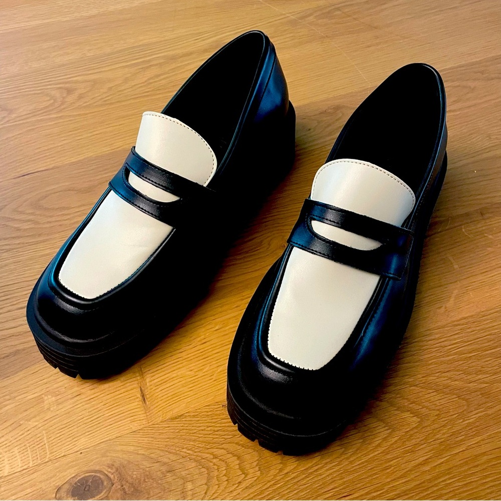 Chunky B/W Loafers. Never worn